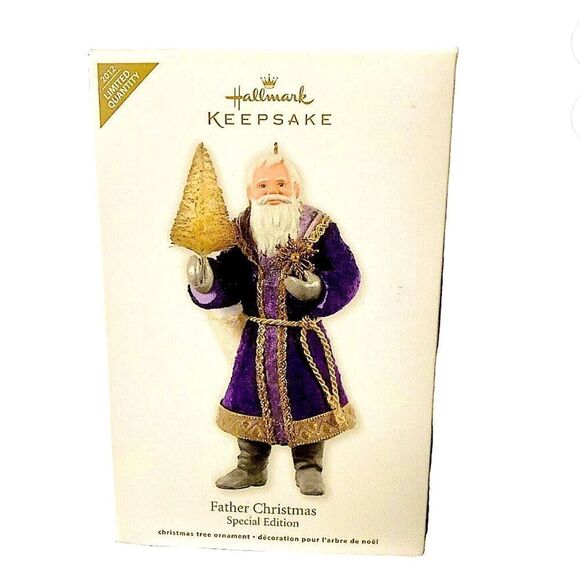 HALLMARK KEEPSAKE ORNAMENT BY SERIES FATHER CHRISTMAS 2012 PURPLE SANTA - Picture 1 of 10